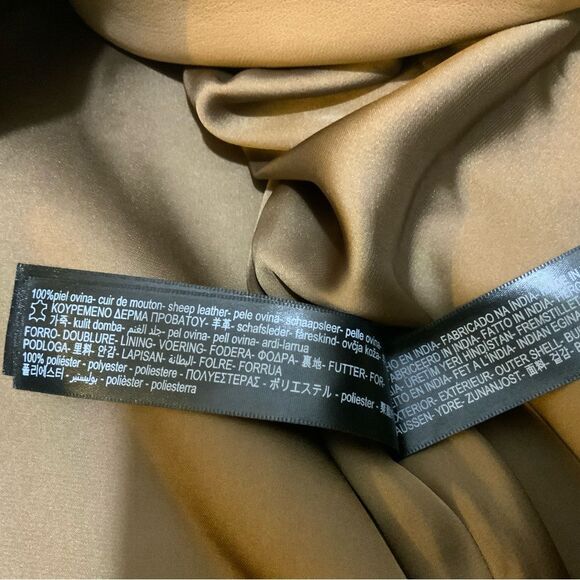 NWOT Massimo Dutti Tan 100% sheep Leather Blazer. Size S - Picture 7 of 10